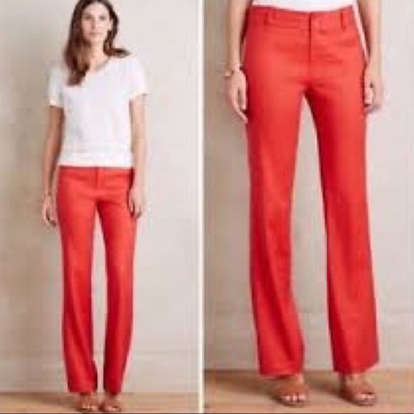 Anthro Elevenses burnt orange linen blend pants - Picture 6 of 6
